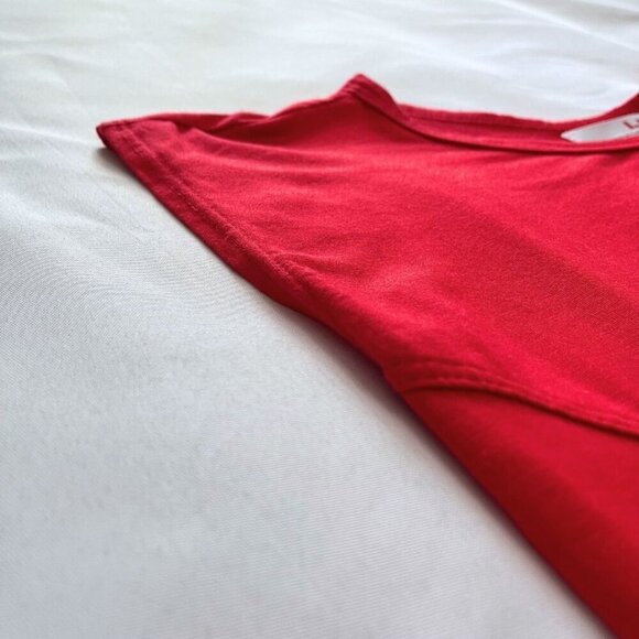 LNA RED CAP SLEEVE STRETCH JERSEY BODYCON DRESS - S - Picture 8 of 8